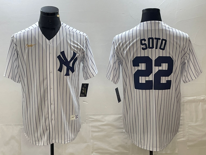 Men's New York Yankees Juan Soto #22 White Home Cooperstown Collection Jersey